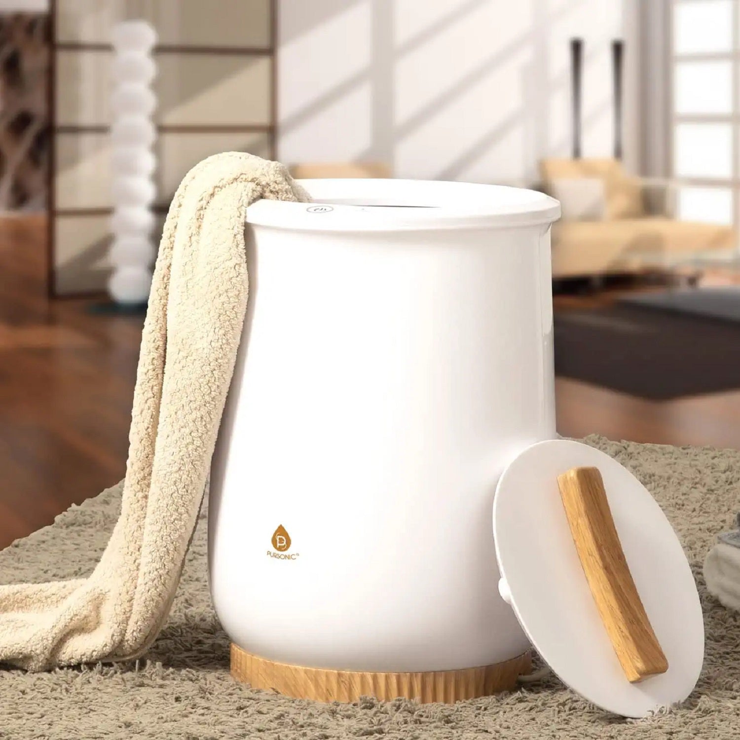 Aquecedor de Toalhas Estilo Balde – Conforto de Spa em Casa