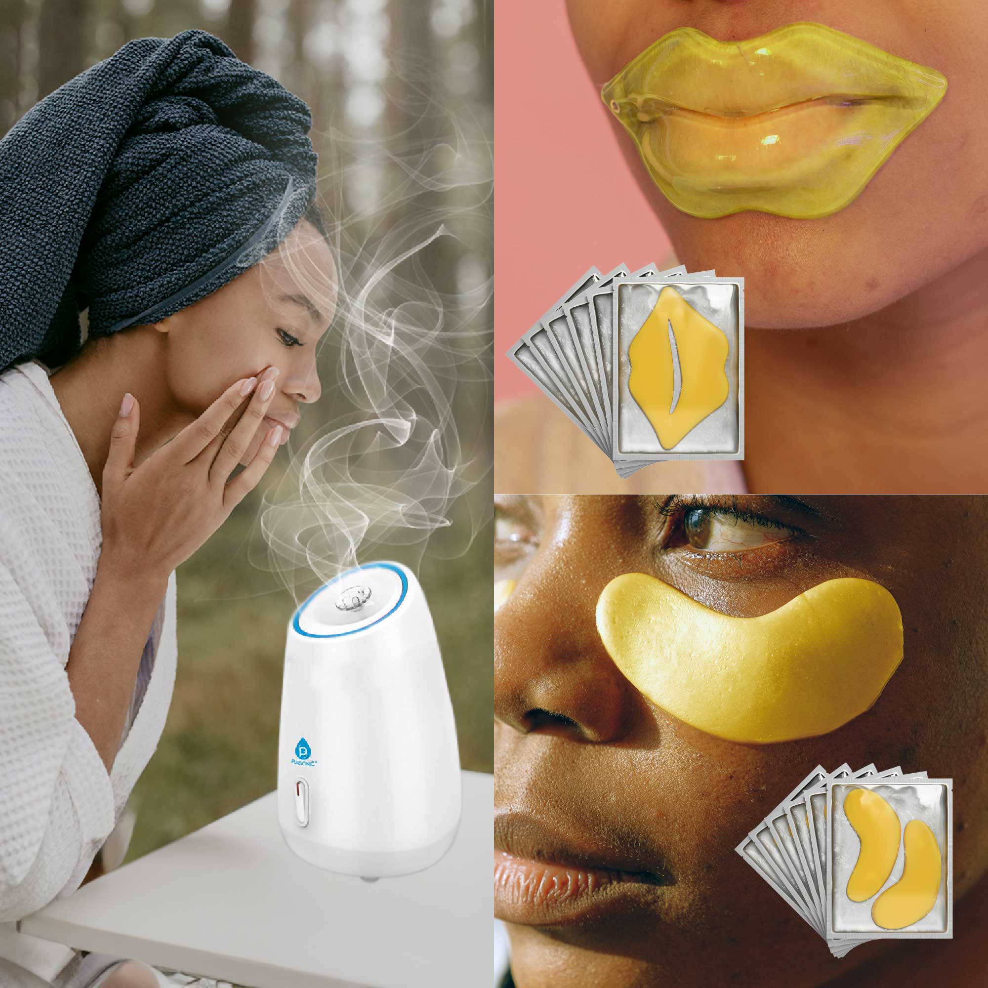 Pursonic Deluxe Facial Steamer with 6 Soothing Eye Masks & 6